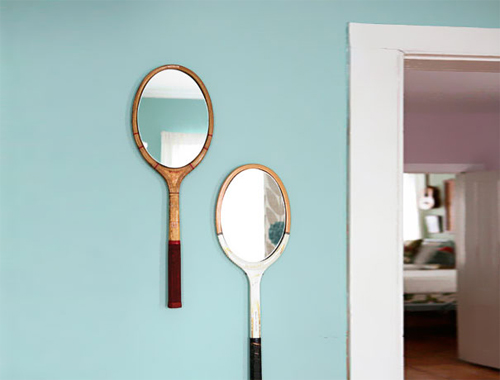 racchette da tennis trasformate in specchi